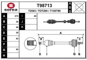 EAI Antriebswelle Vorderachse links für Toyota Avensis Stufenheck 1.8 1.6 - Bild 1 von 1