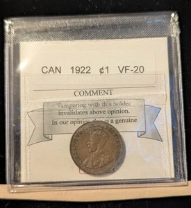 1922  Coin Mart Graded Canadian Small One Cent, **VF-20** - Bild 1 von 7