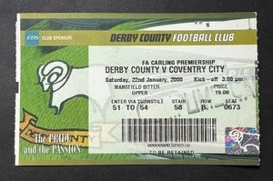 Boleto de colección 2000 Premier League Derby County vs Coventry City 22/01/00 - Imagen 1 de 2