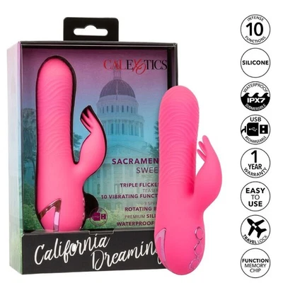 Calexotics Sacramento Sweetie - Vibratore Rabbit Multifunzione Rosa - Bild 1 von 4