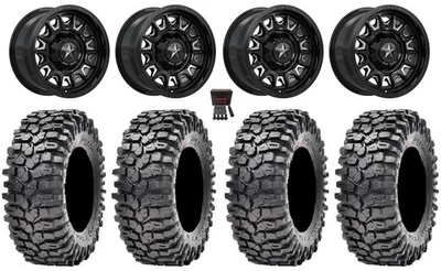 MSA Commander 15" Wheels Black 32" Roxxzilla Tires Yamaha Viking Wolverine - Imagem 1 de 4