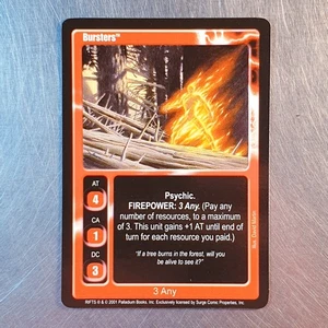 Juego de cartas coleccionables Rifts 2001 **Bursters 3 cualquiera - Imagen 1 de 2