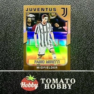 TOPPS CHROME JUVENTUS TEAM SET 2022-23 FABIO MIRETTI /50 GOLD REFRACTOR JUVENTUS - Image 1 of 2