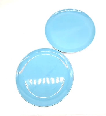 Vintage Ikea 18691 Fargrik Turquoise Replacement Dinner Plate Set of 2 Glossy - Image 1 of 4