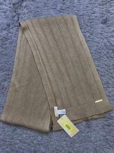 Michael Kors Scarf Gold Metallic Knit Designer Luxury NWT - Picture 1 of 9