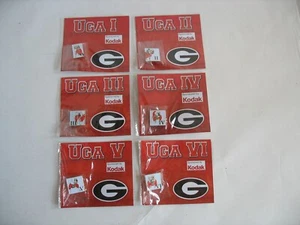 Full set 6 Kodak UGA Georgia Bulldog Mascot Enamel Pins UGA I II III IV V VI NIP - Picture 1 of 8
