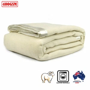 400GSM Australian Washable Wool Blanket Ivory by Jason - Picture 1 of 4