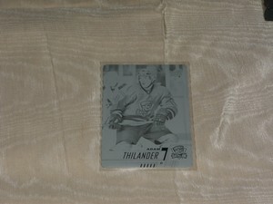2017-18 UPPER DECK CHL #128 ADAM THILANDER ONE OF ONE 1/1 BLACK PRINTING PLATE