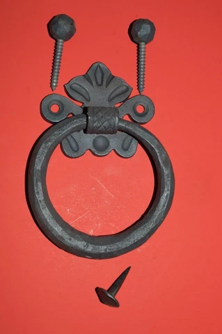 Door Knocker with ball screws, Wrought Iron Fleur Di Lis, by Blacksmith in USA Cover