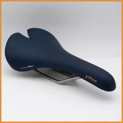 FIZIK VITESSE TITANIUM SADDLE BICYCLE BIKE ROAD SEAT LEATHER MOUNTAIN TI blue - Imagen 1 de 4