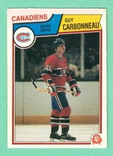 (1) GUY CARBONNEAU 1983-84 O-PEE-CHEE # 185 CANADIENS ROOKIE NM (I4222)