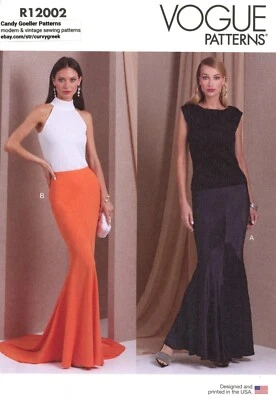 Vogue R12002 Bias Mermaid Skirt, Evening Length, Train Sz 8-16 UNCUT V1986 - Image 1 of 4