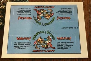 Tarjeta de actividad 1993 Topps Nickelodeon Renhoek & Stimpy's Medix Alert #2 - Imagen 1 de 2