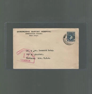 1940 Segunda Guerra Mundial Hospital Bautista Ogbomosho Nigeria África Occidental a Madison Wisconsin Foto 1 de 2