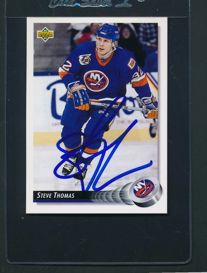1992/93 Upper Deck #171 Steve Thomas Islanders Signed Auto *E9635 - Image 1 of 1