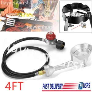Propane Cast-Iron Round Burner 4FT 20PSI High Pressure Regulator Hose/Fitting US - Picture 1 of 9