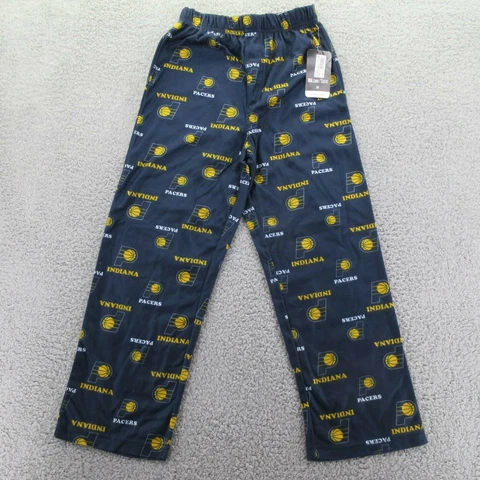 Indiana Pacers NBA Boys Pajama Pants Blue Yellow Elastic Waist Pockets M 8/10 Cover