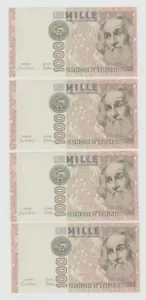 ITALIA REPUBBLICA 4 x 1000 LIRE MARCO POLO 1984 FDS UNC CONSECUTIVE #BANC20 - Imagen 1 de 2