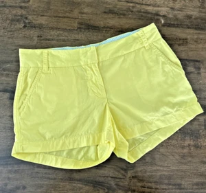 J.Crew Chino Broken-In Shorts Womens 4 Lacquer Yellow 3" Flat Front Cotton Twill - Picture 1 of 10