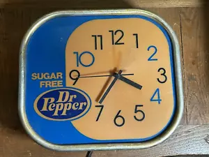 Vintage Rare Sugar Free Dr Pepper Lighted Clock Works (light is out) see descrip - Picture 1 of 16