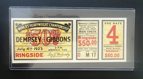 Jack Dempsey vs Tom Gibbons Boxing Replica Ticket Vintage Postcard Cover