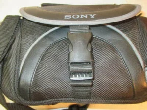 Sony Small Black Nylon Camera/Travel Shoulder/ Hand bag EUC - Picture 1 of 7