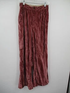 Free People Womens Pants 4 Red Velvet Pants Wide Leg Ladies Size 4 Boho Casual - Picture 1 of 17