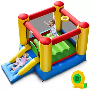 Super fun Inflatable Bouncer Kids Bounce House Jumping Castle Slide with 48 - Picture 1 of 10