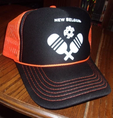 PICKLEBALL HAT / CAP * NEW BELGIUM * by OTTO - orange & black SNAPBACK - Image 1 of 3