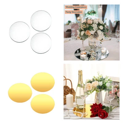 3Pcs Mirror Centerpieces for Table Candle Plates for Wedding Centerpieces - Image 1 of 2