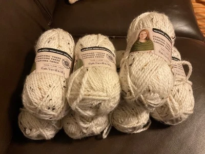 Lot of 7 Skeins Loops & Threads Charisma Bulky Yarn Acrylic TWEED Chunky J46 - Image 1 of 3