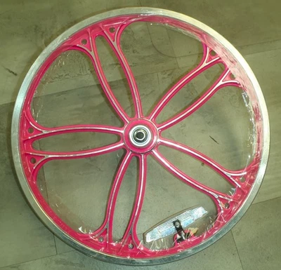 FRONT SILVER/PINK 20" BMX BICYCLE ALUMINUM MAG WHEEL BIKE PARTS RMR808 - Image 1 of 4