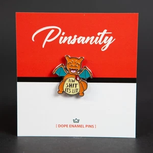 Its Lit Charizard Pin - Fast Shipping from USA - Brosche - Pokemon - Bild 1 von 2