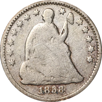1858-P Seated Liberty Half Dime - Over Inverted Date - Image 1 of 2