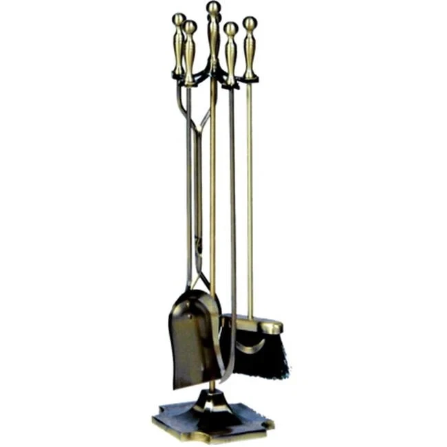 Uniflame T51030AB 5 PIEZAS. ANTIGUO JUEGO DE FUEGO DE LATÓN (F-4192) Foto 1 de 1