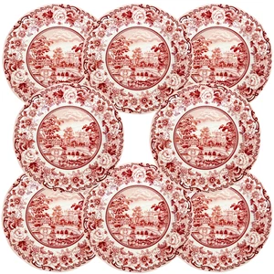 Belmont Pink Dinner Plates by Legend British Heritage 11" - Set of 8 Plates - Picture 1 of 4