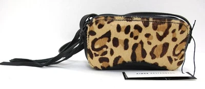 NUEVO BOLSO BANDOLERA AIMEE KESTENBERG de cuero granulado/becerro estampado de leopardo negro Foto 1 de 4