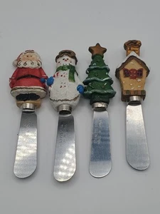 Boston Warehouse Holiday Christmas Spreaders Santa Snowman Tree Gingerbread X4 - Picture 1 of 4