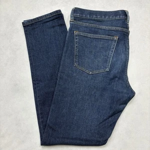 Pantalones de mezclilla rectos Everlane ribete calce ajustado para hombre 30x32 azul algodón orgánico - Imagen 1 de 13