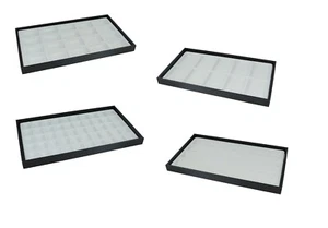 Organiser Leatherette Black Tray With Choice Of White Compartment Insert - Picture 1 of 16