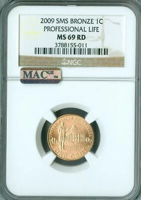 2009 CENT PROFESSIONAL NGC MS69 RED SMS PQ BRONZE MAC FINEST SPOTLESS * - Image 1 of 4