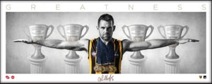 Luke Hodge Signed Hawthorn Mini Wings Official AFL Print ONLY "GREATNESS" Norm - Picture 1 of 1