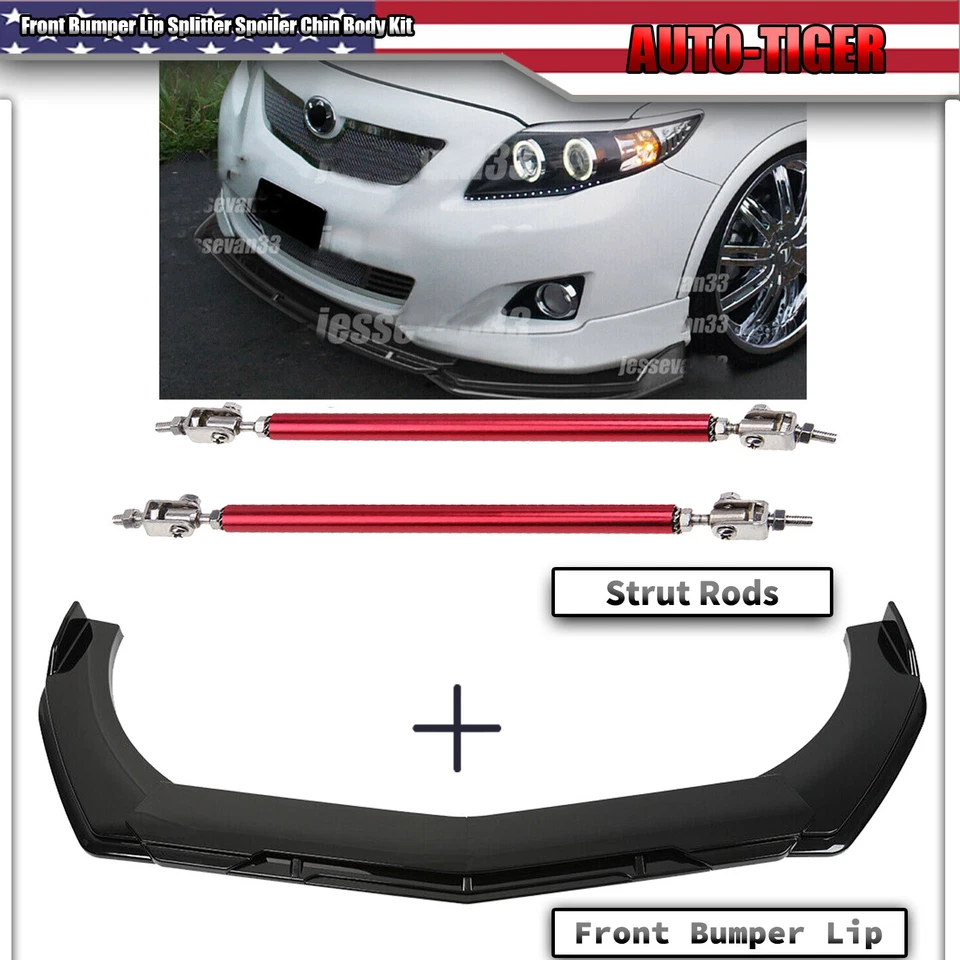 Kit de carrocería de alerón divisor de labios para parachoques delantero para Toyota Corolla Foto 1 de 4
