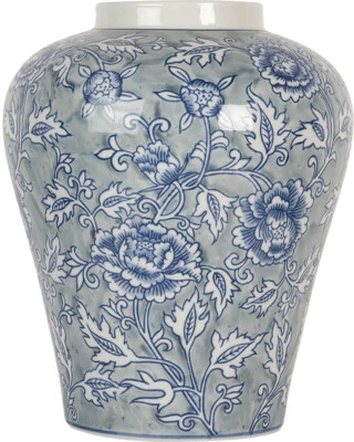 Clayre & Eef 6CE2084 Vase Keramik Blau-Grün Ø 21 cm Höhe 26 cm - Bild 1 von 3