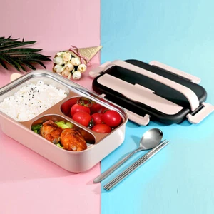 Portable Insulated 304 Stainless Steel Lunch Bento Box Leakproof Food Container - Picture 1 of 12