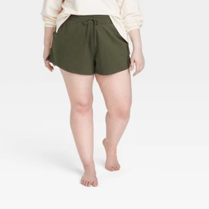 Women's Plus Size French Terry Shorts 3.5" - All in Motion Green - Picture 1 of 1