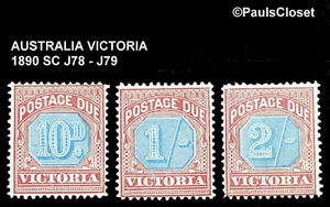 VICTORIA 1890 SC J78 - J79 POSTAGE DUE 10p, 1/-, & 2/- MNG FINE/VERY FINE - Bild 1 von 2