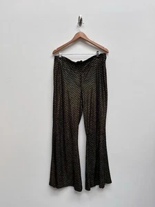 70s style Black flared trousers gold sequin Medium - Ex Hire Fancy Dress Costume - Picture 1 of 3
