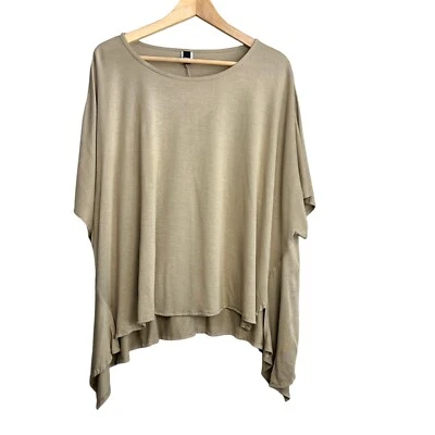 Top túnica Dress to Kill talla única beige rayas asimétricas OS Lagenlook Foto 1 de 4