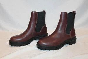 Madewell Pull On Chelsea Lugsole Boot Leather Dark Cabernet Size 7 NEW $198 - Picture 1 of 8